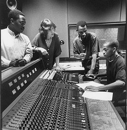Vuleka Productions staff in the studio.