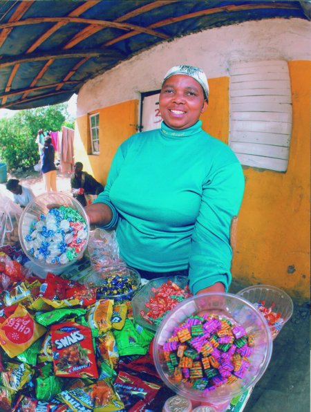 Cato Crest businesswoman, Dudu Mthiyane, proudly shows off her wares.